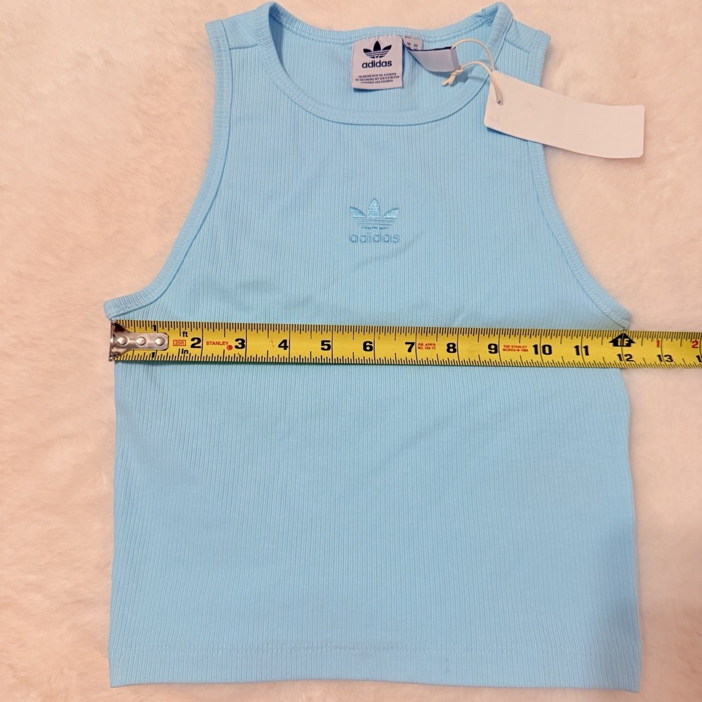 NEW Adidas Originals Adicolor $35 Essentials Rib Tank Top Aqua Women XS - Picture 5 of 6
